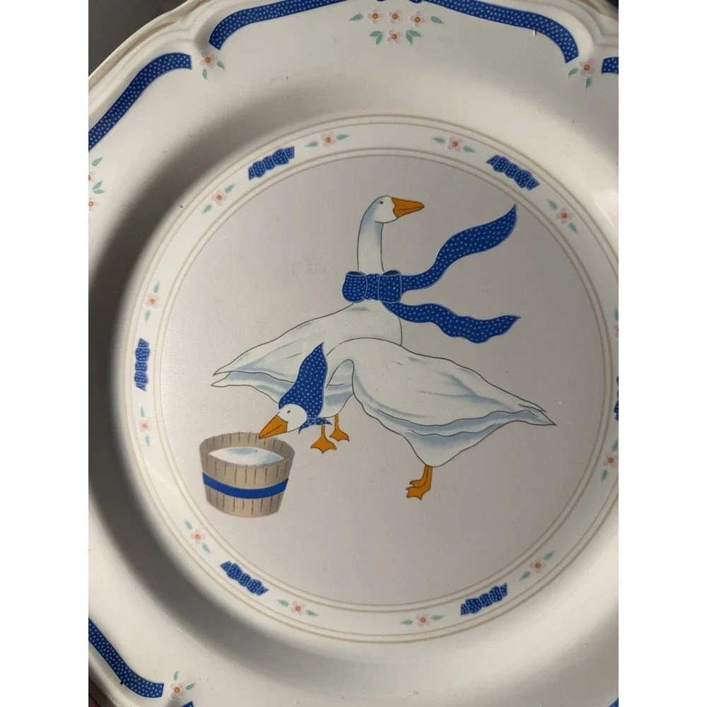 Newcor Stoneware Countryside Geese Chop Plate Platter 12.25
